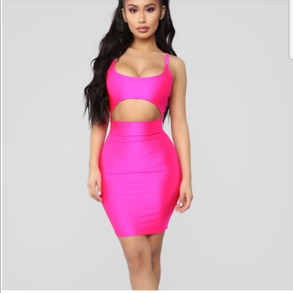 Fashion Nova Hot Pink Cutout Bodycon ...